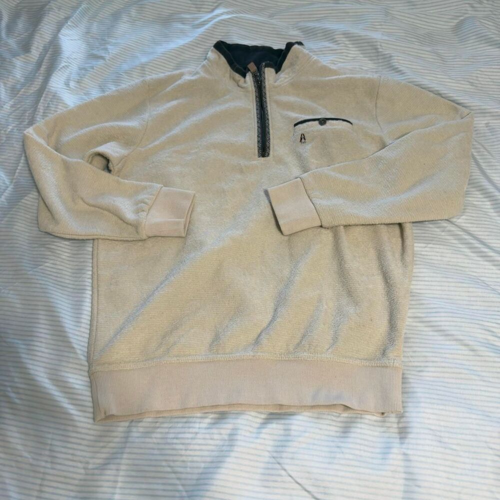 Vintage Hush Puppies cream quarter zip sweatshirt Size M